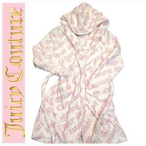 Juicy Couture Juicy Crown Logo Plush Collared Hooded Robe